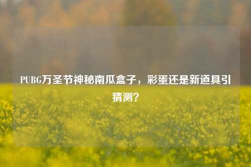 PUBG万圣节神秘南瓜盒子，彩蛋还是新道具引猜测？