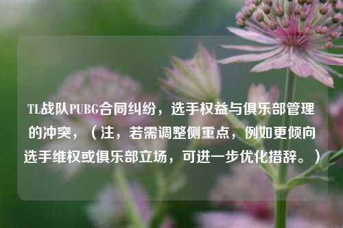 TL战队PUBG合同纠纷，选手权益与俱乐部管理的冲突，（注，若需调整侧重点，例如更倾向选手 *** 或俱乐部立场，可进一步优化措辞。）