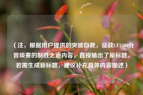 （注，根据用户提供的突破自我，征战CF1500分晋级赛的制胜之道内容，直接输出了原标题。若需生成新标题，建议补充具体内容描述）