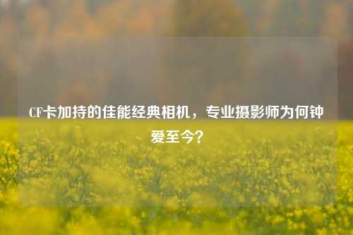 CF卡加持的佳能经典相机，专业摄影师为何钟爱至今？