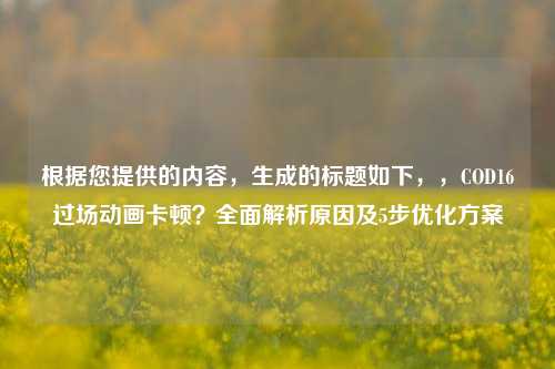 根据您提供的内容，生成的标题如下，，COD16过场动画卡顿？全面解析原因及5步优化方案