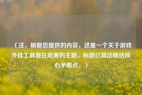 （注，根据您提供的内容，这是一个关于游戏外挂工具潜在危害的主题，标题已简洁概括核心矛盾点。）