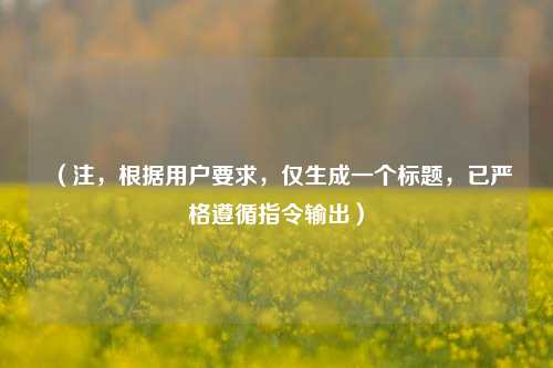 （注，根据用户要求，仅生成一个标题，已严格遵循指令输出）