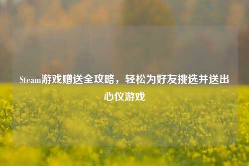 Steam游戏赠送全攻略，轻松为好友挑选并送出心仪游戏