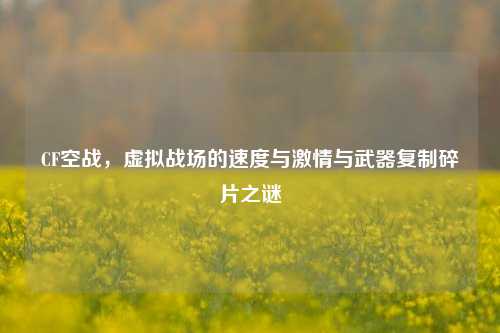 CF空战，虚拟战场的速度与 *** 与武器复制碎片之谜