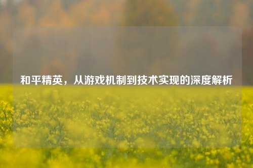 和平精英，从游戏机制到技术实现的深度解析