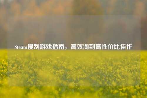 Steam搜刮游戏指南，高效淘到高性价比佳作