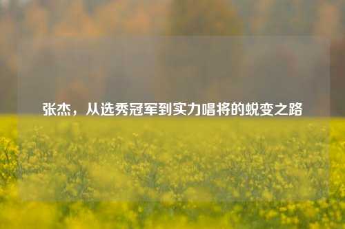 张杰，从选秀冠军到实力唱将的蜕变之路