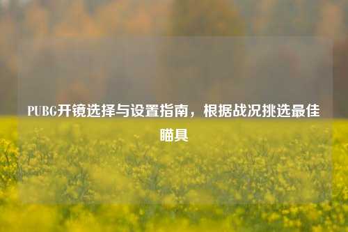 PUBG开镜选择与设置指南，根据战况挑选更佳瞄具