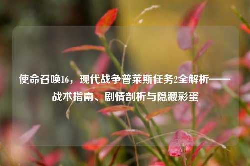 使命召唤16,现代战争普莱斯任务2全解析——战术指南、剧情剖析与隐藏彩蛋