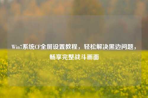 Win7系统CF全屏设置教程,轻松解决黑边问题,畅享完整战斗画面
