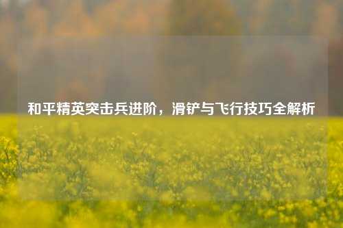 和平精英突击兵进阶，滑铲与飞行技巧全解析