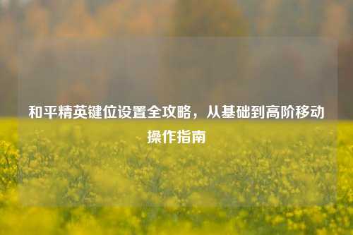 和平精英键位设置全攻略，从基础到高阶移动操作指南