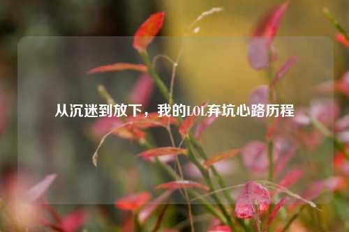 从沉迷到放下，我的LOL弃坑心路历程