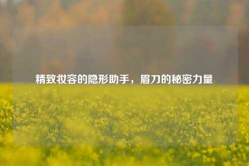 精致妆容的隐形助手，眉刀的秘密力量