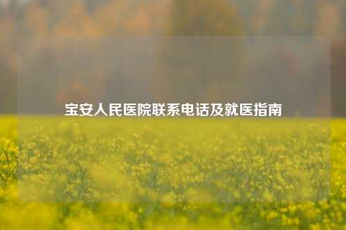 宝安人民医院联系 *** 及就医指南