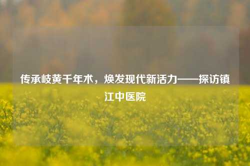 传承岐黄千年术，焕发现代新活力——探访镇江中医院