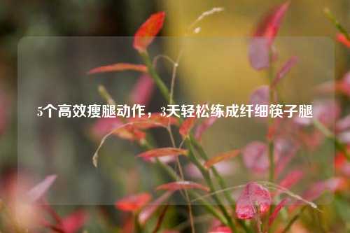 5个高效瘦腿动作，3天轻松练成纤细筷子腿