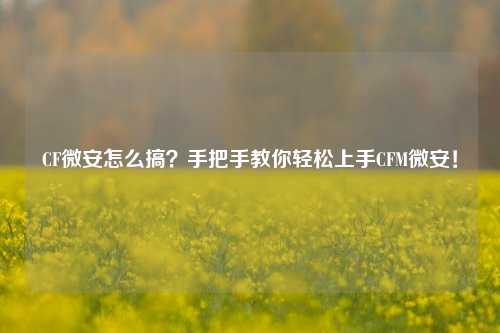 CF微安怎么搞？手把手教你轻松上手CFM微安！