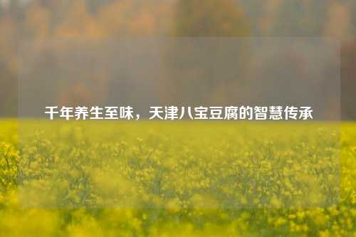 千年养生至味，天津八宝豆腐的智慧传承
