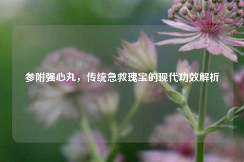 参附强心丸，传统急救瑰宝的现代功效解析