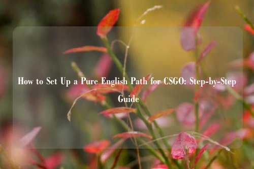 How to Set Up a Pure English Path for CSGO: Step-by-Step Guide
