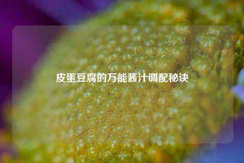皮蛋豆腐的万能酱汁调配秘诀