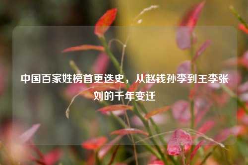 中国百家姓榜首更迭史，从赵钱孙李到王李张刘的千年变迁