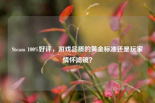 Steam 100%好评，游戏品质的黄金标准还是玩家情怀滤镜？