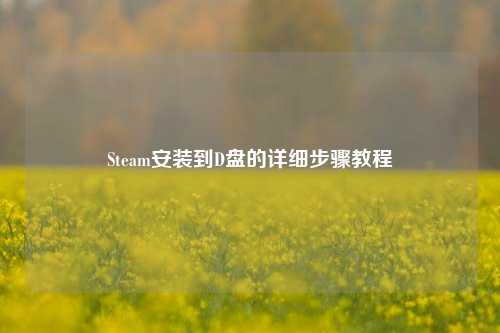 Steam安装到D盘的详细步骤教程