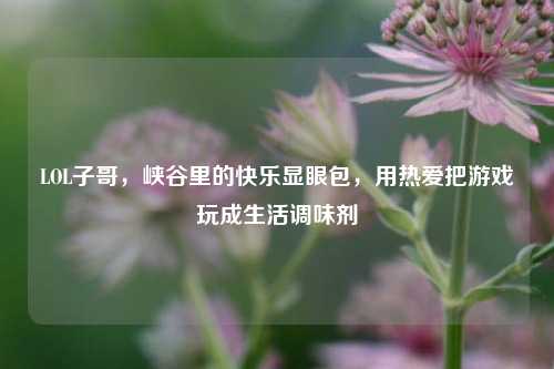 LOL子哥,峡谷里的快乐显眼包,用热爱把游戏玩成生活调味剂