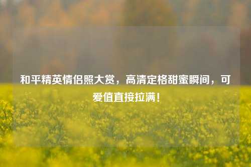 和平精英情侣照大赏,高清定格甜蜜瞬间,可爱值直接拉满!
