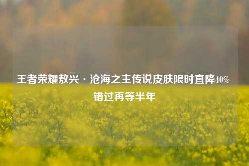 王者荣耀敖兴·沧海之主传说皮肤限时直降40% 错过再等半年