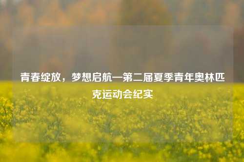 青春绽放,梦想启航—第二届夏季青年奥林匹克运动会纪实