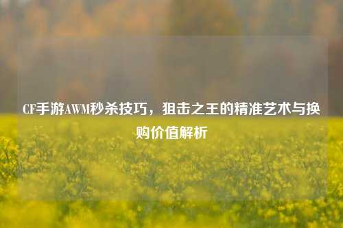 CF手游AWM秒杀技巧,狙击之王的精准艺术与换购价值解析