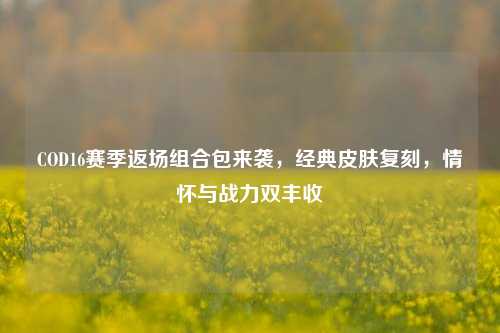 COD16赛季返场组合包来袭,经典皮肤复刻,情怀与战力双丰收