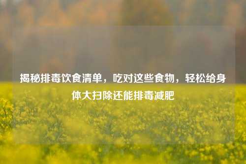 揭秘排毒饮食清单,吃对这些食物,轻松给身体大扫除还能排毒减肥