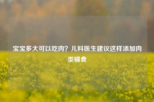 宝宝多大可以吃肉?儿科医生建议这样添加肉类辅食
