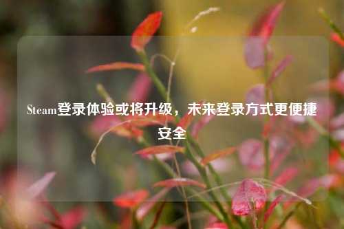 Steam登录体验或将升级，未来登录方式更便捷安全