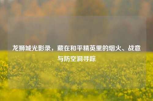 龙狮城光影录，藏在和平精英里的烟火、战意与防空洞寻踪