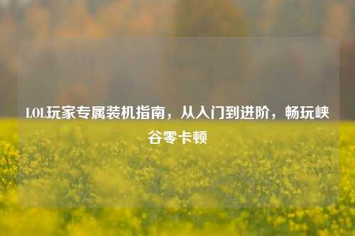 LOL玩家专属装机指南,从入门到进阶,畅玩峡谷零卡顿