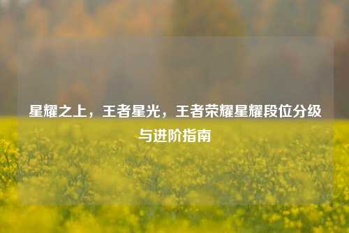 星耀之上，王者星光，王者荣耀星耀段位分级与进阶指南