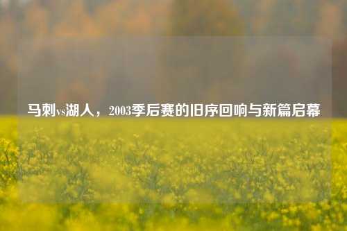 马刺vs湖人，2003季后赛的旧序回响与新篇启幕