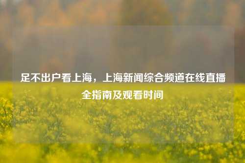 足不出户看上海，上海新闻综合频道在线直播全指南及观看时间