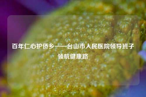 百年仁心护侨乡——台山市人民医院领导班子领航健康路