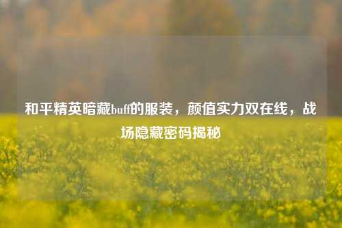 和平精英暗藏buff的服装，颜值实力双在线，战场隐藏密码揭秘