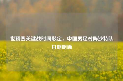 世预赛关键战时间敲定，中国男足对阵沙特队日期明确