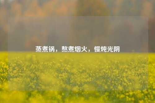 蒸煮锅,熬煮烟火,慢炖光阴
