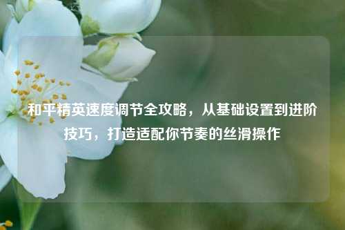 和平精英速度调节全攻略,从基础设置到进阶技巧,打造适配你节奏的丝滑操作