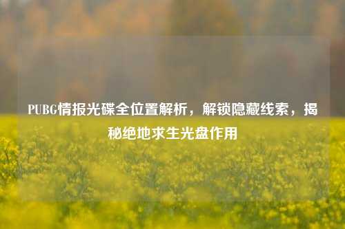 PUBG情报光碟全位置解析，解锁隐藏线索，揭秘绝地求生光盘作用